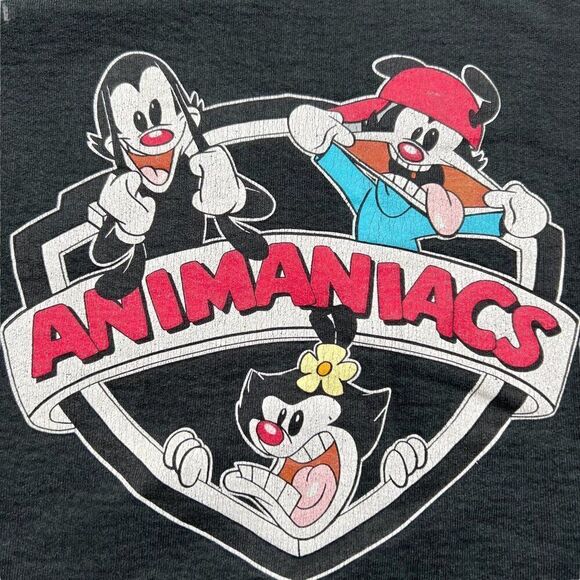 Vintage Animaniacs Warner Bros 1993 Sweatshirt Black Women's Size Large - Picture 8 of 11